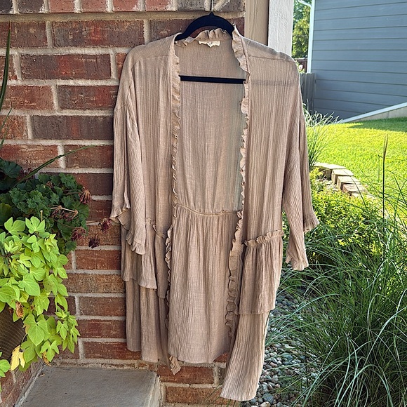 easel Other - EASEL Ladies M Tan Dolman Sleeve Open Cardigan Casual Resort Wear Duster/Kimono